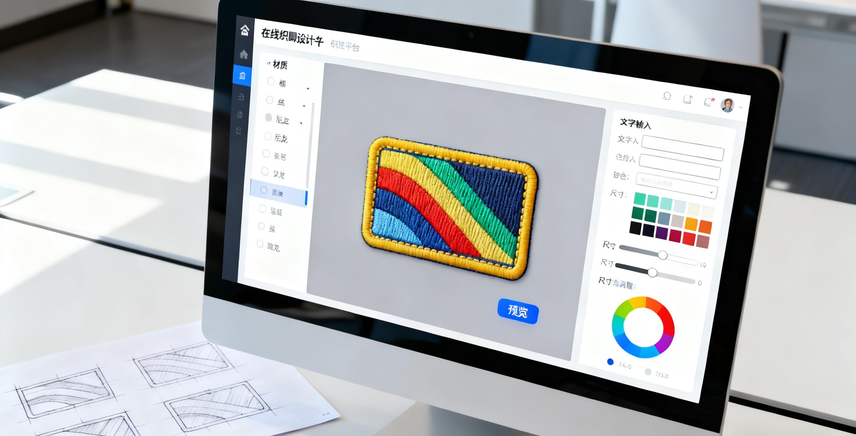 Online platform to design woven labels with live preview.